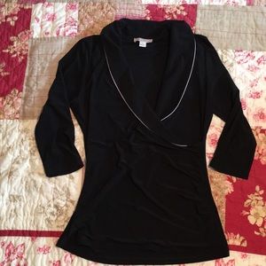 White House Black Market Black Jersey top